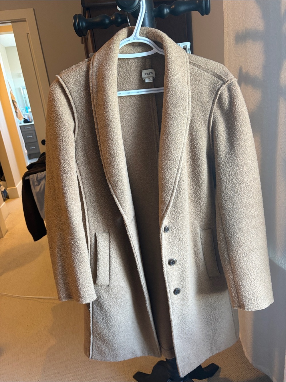 J. Crew womens Shawl Collar Pea Coat in Tan